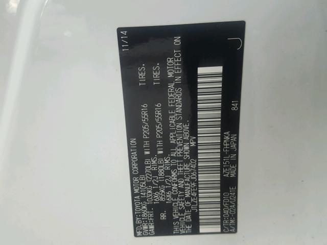 JTLZE4FE9FJ067402 - 2015 TOYOTA SCION XB თეთრი ფოტო 10