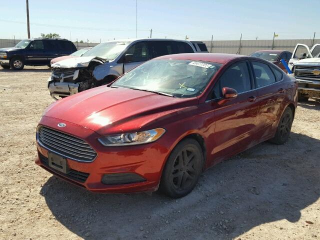 3FA6P0HD7ER377421 - 2014 FORD FUSION SE RED photo 2