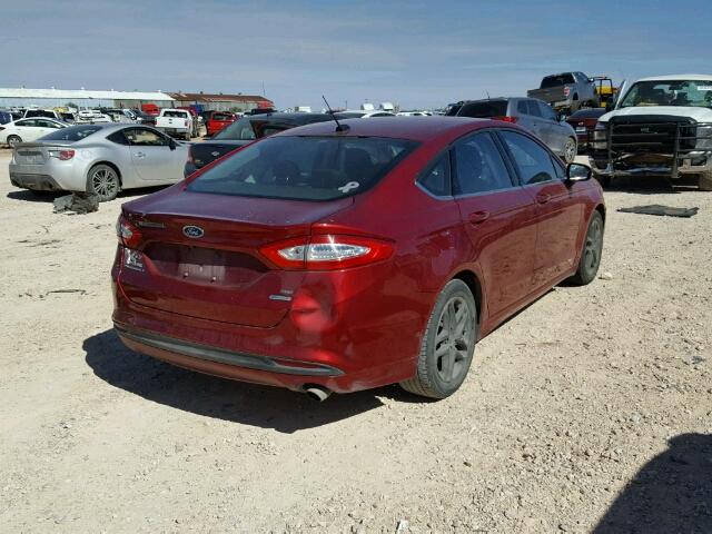 3FA6P0HD7ER377421 - 2014 FORD FUSION SE RED photo 4