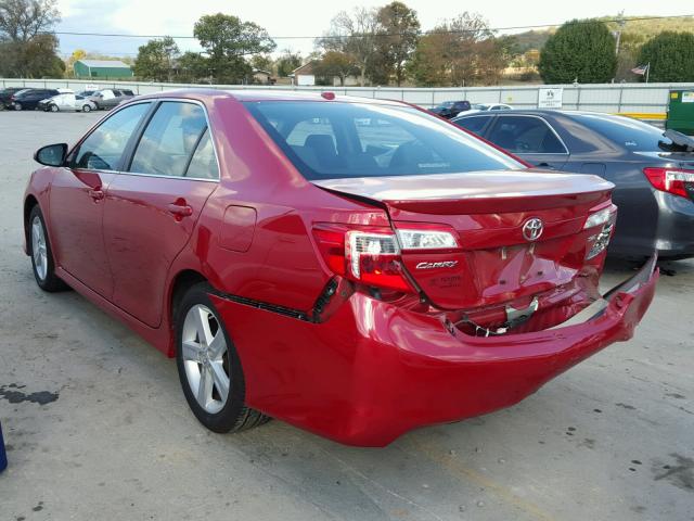 4T1BF1FK7CU603705 - 2012 TOYOTA CAMRY RED photo 3