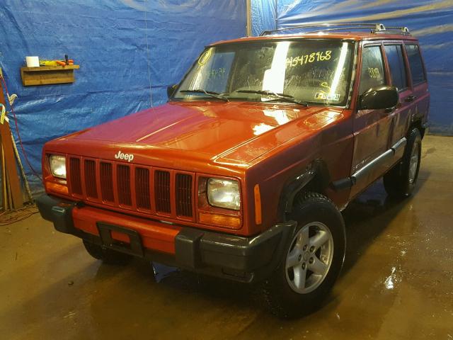 1J4FF68S7XL548680 - 1999 JEEP CHEROKEE S RED photo 2