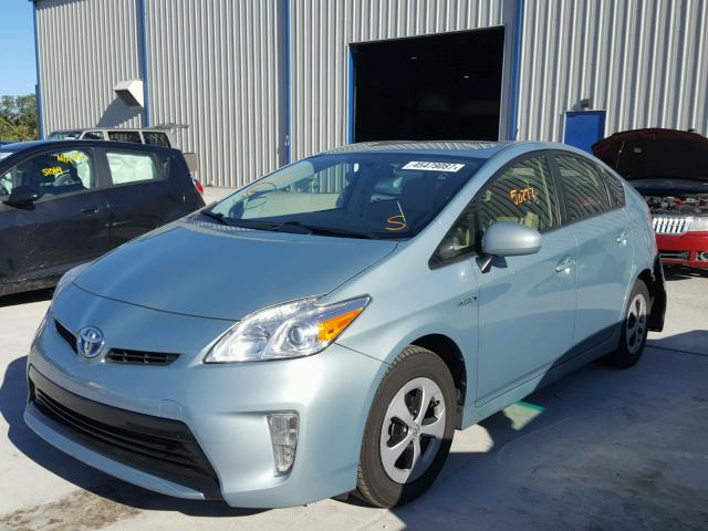 JTDKN3DU6C1561892 - 2012 TOYOTA PRIUS TEAL photo 2