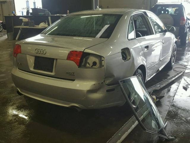 WAUDF78E78A114251 - 2008 AUDI A4 SILVER photo 4