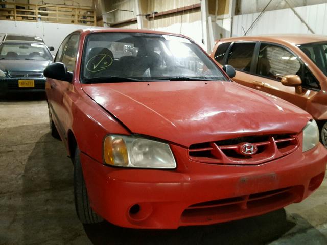 KMHCF35G52U209714 - 2002 HYUNDAI ACCENT RED photo 1