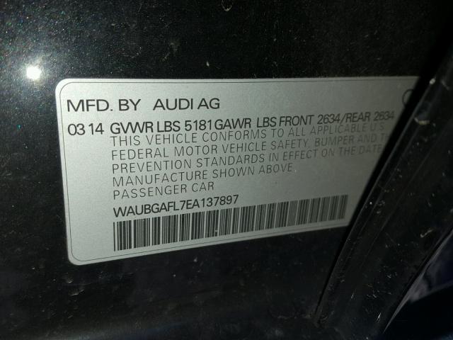 WAUBGAFL7EA137897 - 2014 AUDI S4 PREMIUM BLACK photo 10