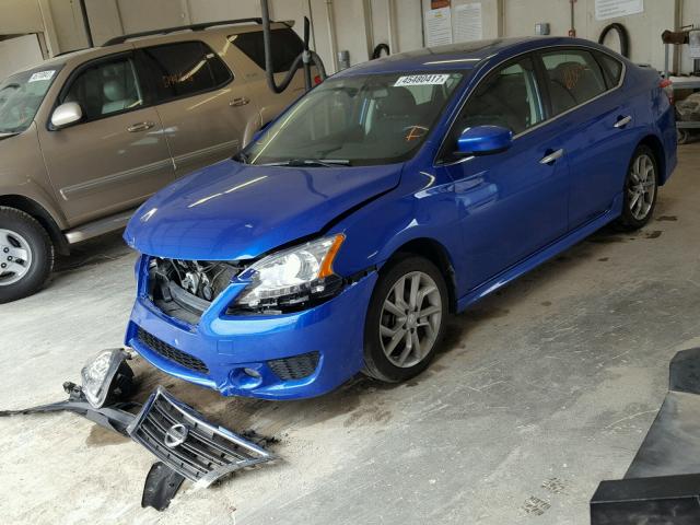 3N1AB7APXDL776182 - 2013 NISSAN SENTRA S BLUE photo 2