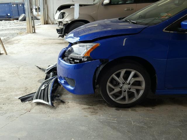 3N1AB7APXDL776182 - 2013 NISSAN SENTRA S BLUE photo 9