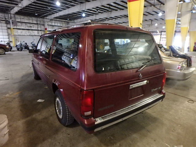 1P4FH44R3LX322948 - 1990 PLYMOUTH GRAND VOYA BURGUNDY photo 3