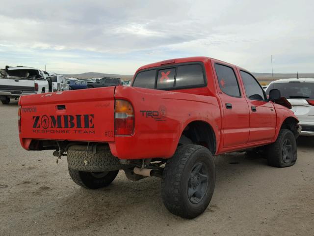 5TEHN72N02Z103041 - 2002 TOYOTA TACOMA DOU RED photo 4