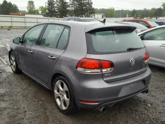 WVWHD7AJ0AW390622 - 2010 VOLKSWAGEN GTI GRAY photo 3