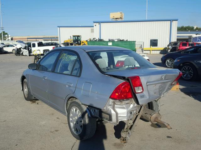 2HGES16535H555716 - 2005 HONDA CIVIC LX SILVER photo 3