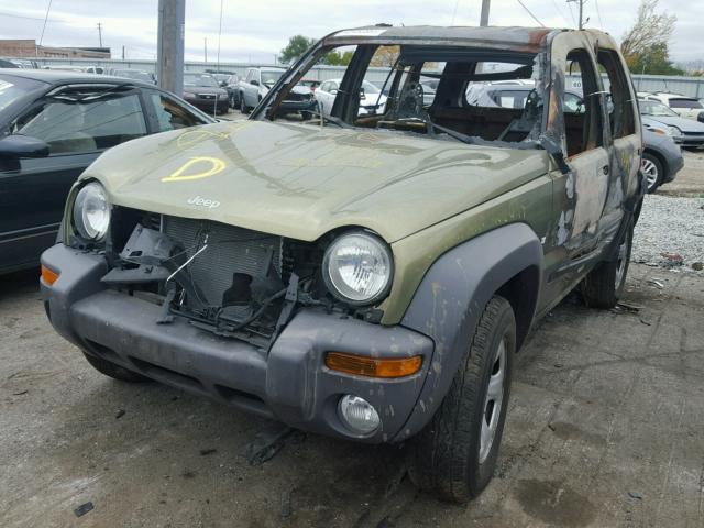 1J4GL48K44W139807 - 2004 JEEP LIBERTY SP GREEN photo 2