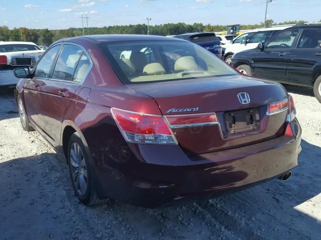 1HGCP2F72BA088282 - 2011 HONDA ACCORD EX BURGUNDY photo 3