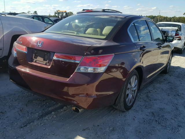 1HGCP2F72BA088282 - 2011 HONDA ACCORD EX BURGUNDY photo 4