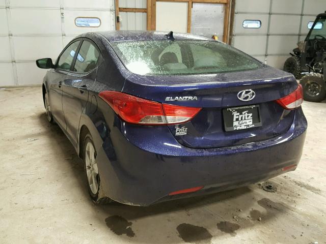 5NPDH4AEXDH247319 - 2013 HYUNDAI ELANTRA GL PURPLE photo 3