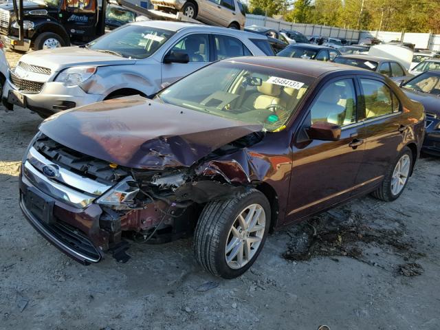 3FAHP0JA7BR332743 - 2011 FORD FUSION SEL BURGUNDY photo 2