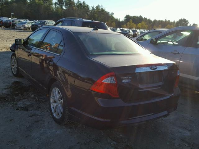 3FAHP0JA7BR332743 - 2011 FORD FUSION SEL BURGUNDY photo 3