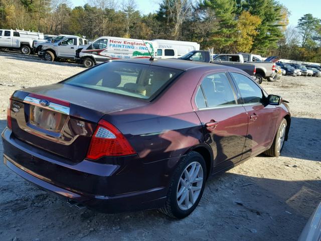 3FAHP0JA7BR332743 - 2011 FORD FUSION SEL BURGUNDY photo 4