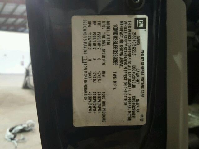 1GMDV33L66D239365 - 2006 PONTIAC MONTANA SV BLUE photo 10