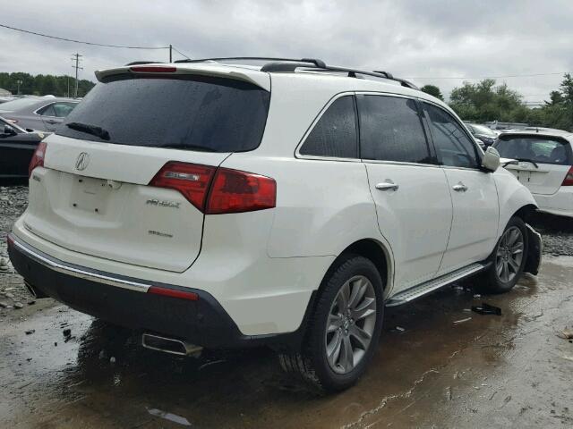 2HNYD2H50AH500654 - 2010 ACURA MDX ADVANC WHITE photo 4