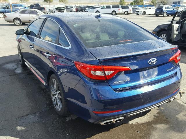 5NPE34AB5FH199157 - 2015 HYUNDAI SONATA SPO BLUE photo 3