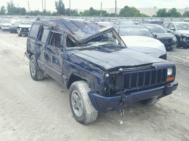 1J4FF58SXYL254752 - 2000 JEEP CHEROKEE C BLUE photo 1