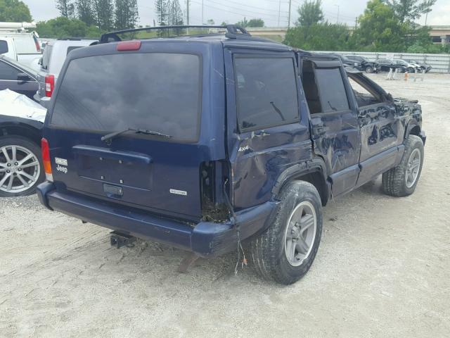 1J4FF58SXYL254752 - 2000 JEEP CHEROKEE C BLUE photo 4