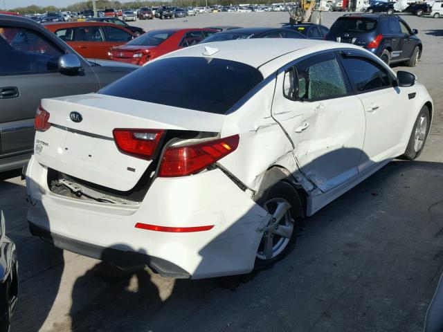 KNAGM4A75E5489413 - 2014 KIA OPTIMA LX WHITE photo 4