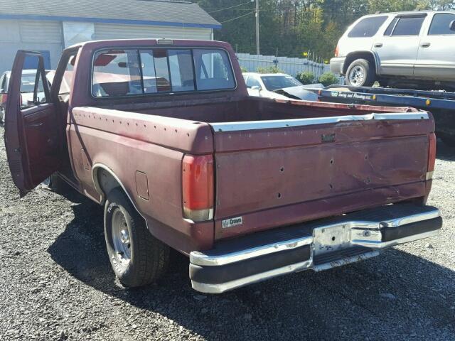 1FTDF15N4JNA28446 - 1988 FORD F150 MAROON photo 3