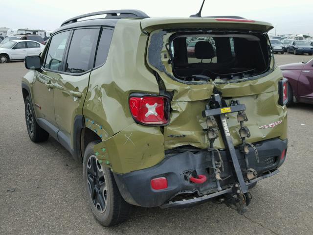 ZACCJBCT1FPB82824 - 2015 JEEP RENEGADE GREEN photo 3