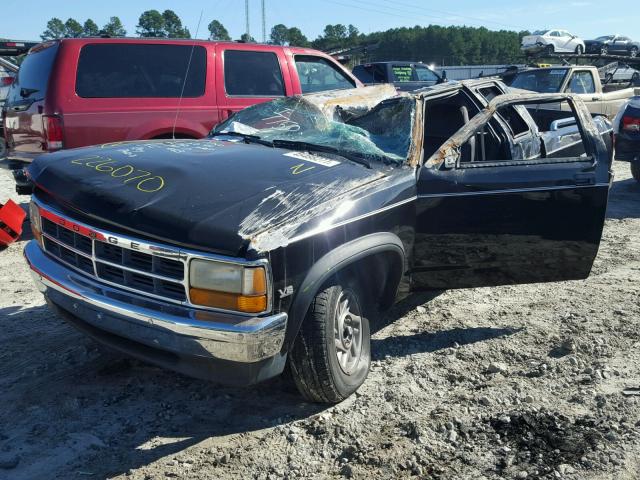 1B7GL23YXNS655099 - 1992 DODGE DAKOTA BLACK photo 2