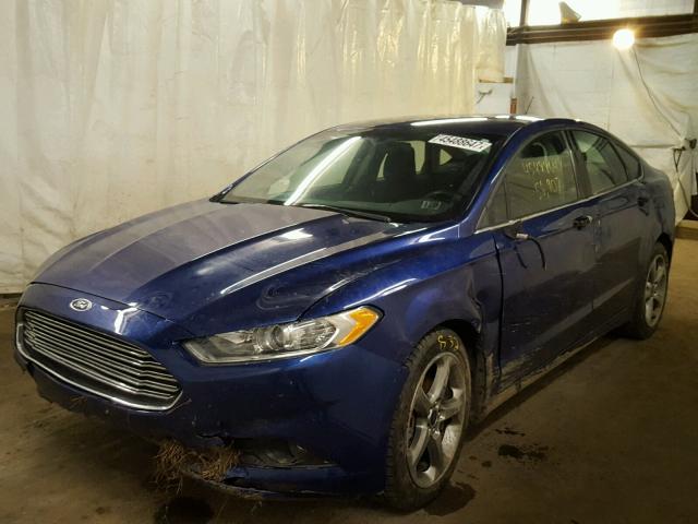 3FA6P0H76ER371801 - 2014 FORD FUSION SE BLUE photo 2