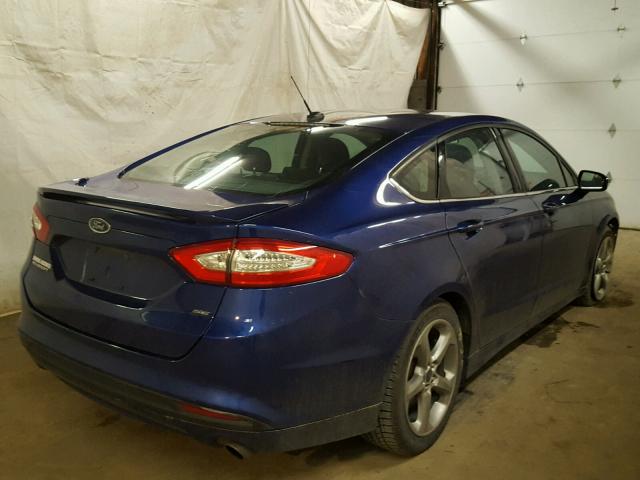 3FA6P0H76ER371801 - 2014 FORD FUSION SE BLUE photo 4