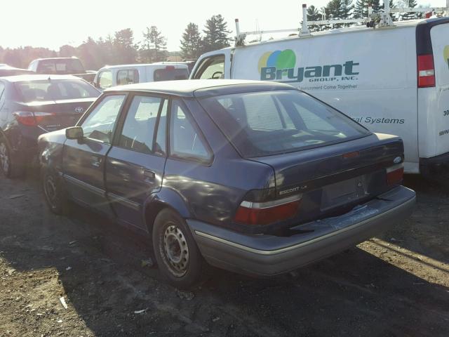 1FAPP9590JW369659 - 1988 FORD ESCORT LX BLUE photo 3