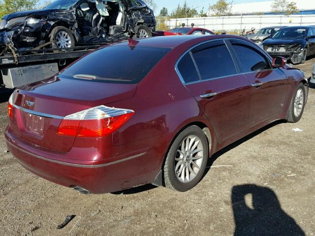 KMHGC46E69U017144 - 2009 HYUNDAI GENESIS 3. MAROON photo 4