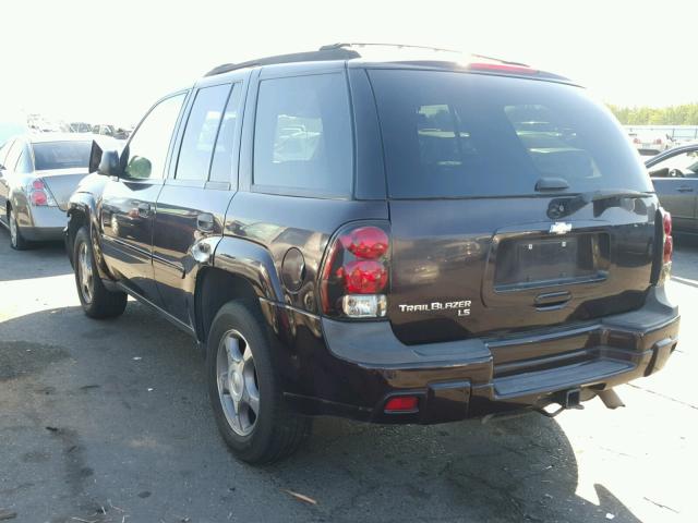 1GNDS13S182203758 - 2008 CHEVROLET TRAILBLAZE PURPLE photo 3