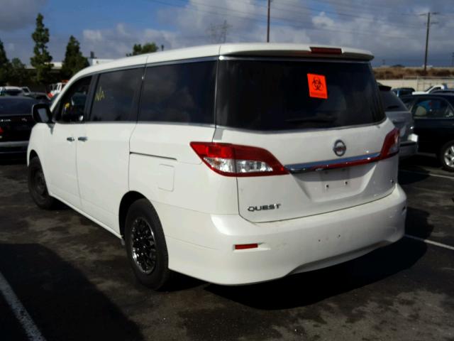 JN8AE2KP2C9030522 - 2012 NISSAN QUEST WHITE photo 3