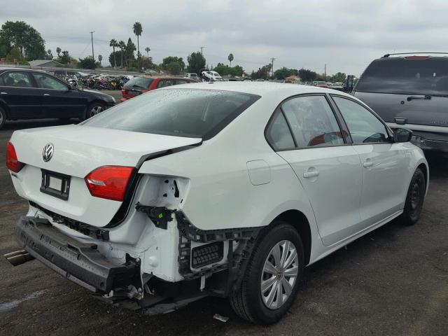 3VW2K7AJ4EM316408 - 2014 VOLKSWAGEN JETTA BASE WHITE photo 4