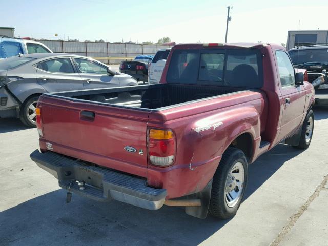 1FTYR10VXXPA78281 - 1999 FORD RANGER RED photo 4