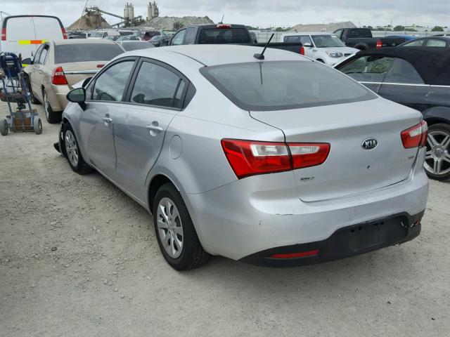 KNADM4A32E6399033 - 2014 KIA RIO LX SILVER photo 3