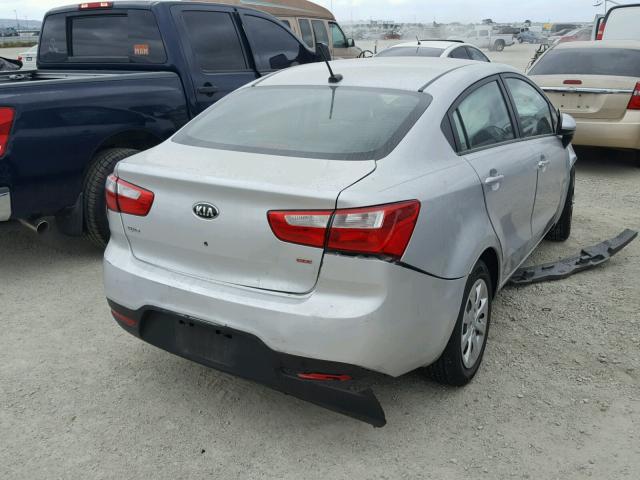 KNADM4A32E6399033 - 2014 KIA RIO LX SILVER photo 4