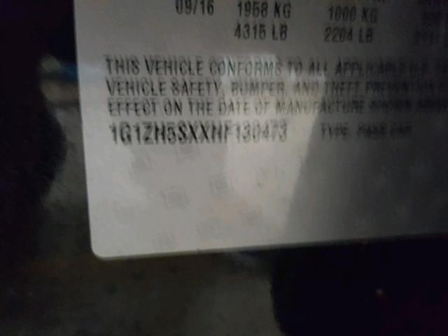 1G1ZH5SXXHF130473 - 2017 CHEVROLET MALIBU PRE 黑色 照片 10