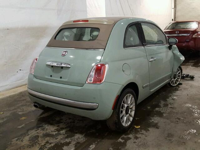3C3CFFER8CT295432 - 2012 FIAT 500 LOUNGE GREEN photo 4