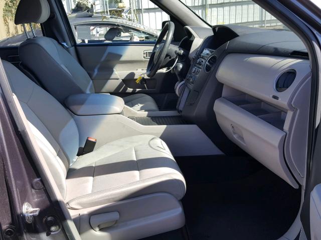 5FNYF3H27EB027522 - 2014 HONDA PILOT LX GRAY photo 5