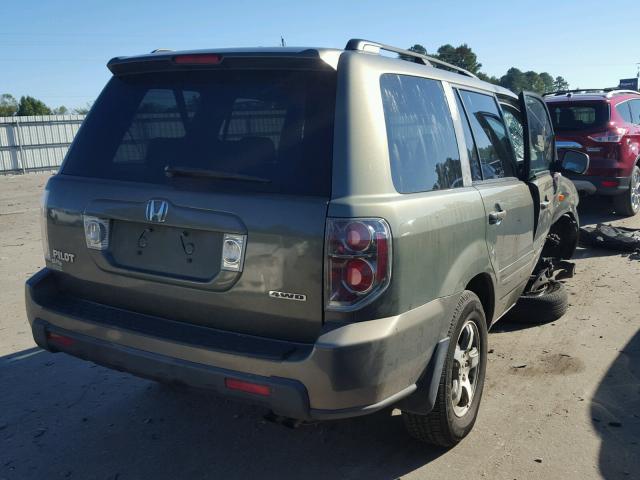 5FNYF18597B006513 - 2007 HONDA PILOT EXL GREEN photo 4