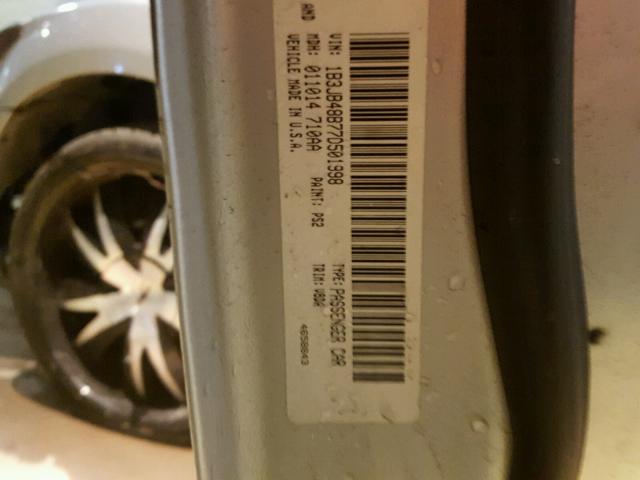 1B3JB48B77D501998 - 2007 DODGE CALIBER SILVER photo 10