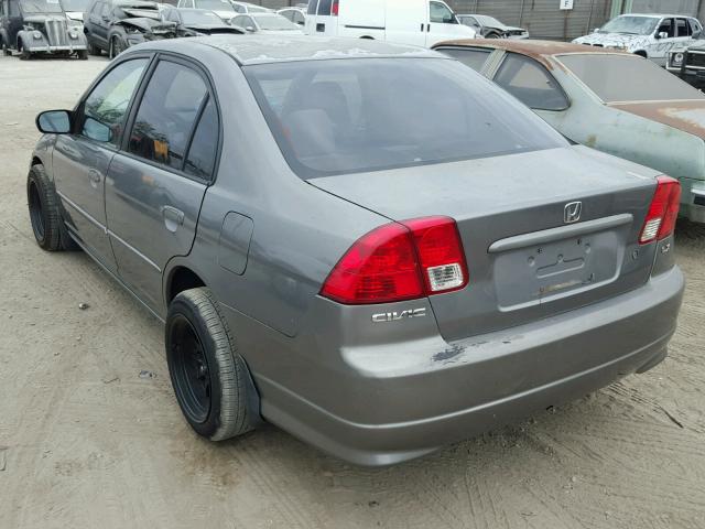 2HGES16515H535674 - 2005 HONDA CIVIC LX GRAY photo 3