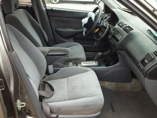 2HGES16515H535674 - 2005 HONDA CIVIC LX GRAY photo 5