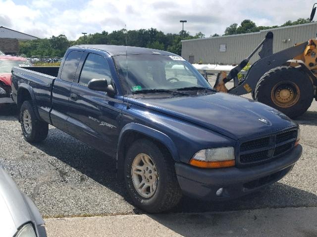 1B7GG22N81S347306 - 2001 DODGE DAKOTA BLUE photo 1