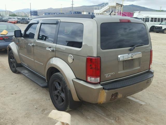 1D8GT58K67W546075 - 2007 DODGE NITRO SLT BROWN photo 3